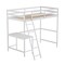 Emma and Oliver Ridley Twin Wood Loft Bed Frame with Protective Guardrails and Integrated Desk and Ladder for Use with Any 6-8" Thick Mattress